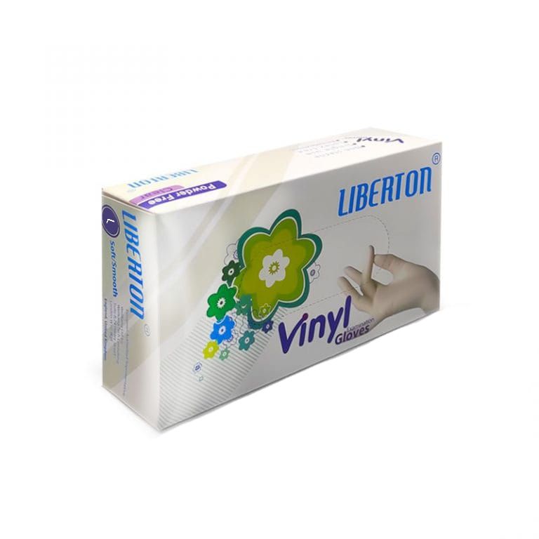 دستکش وینیل لیبرتون مدل 01l سایز لارژ بسته 100 عددی