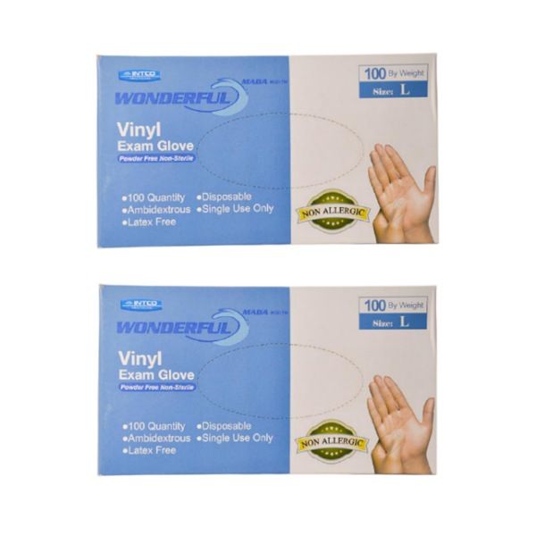 دستکش وینیل واندرفول مدل 02l سایز لارج بسته 2 عددی