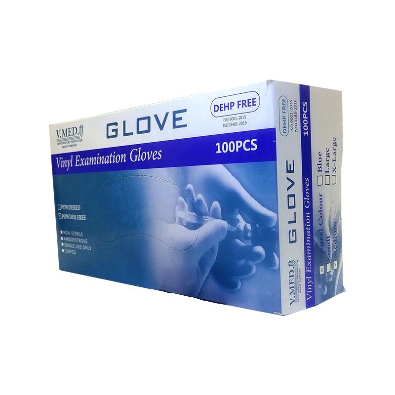 دستکش وینیل ویمد مدل 01l سایز لارژ بسته 100 عددی