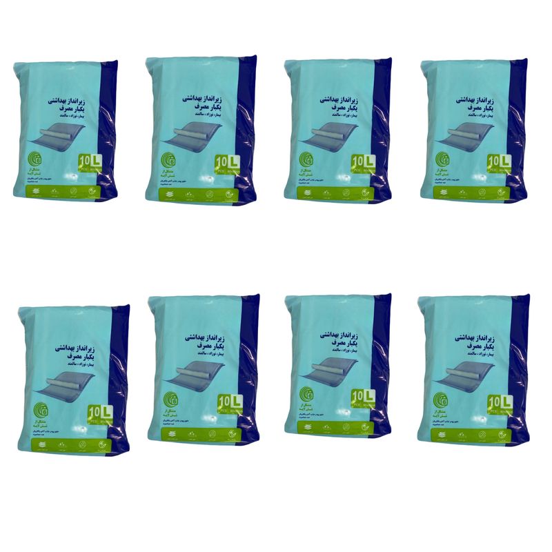 زیرانداز بهداشتی یکبار مصرف بیمار مدل آنتی باکتریال مجموعه 8 عددی