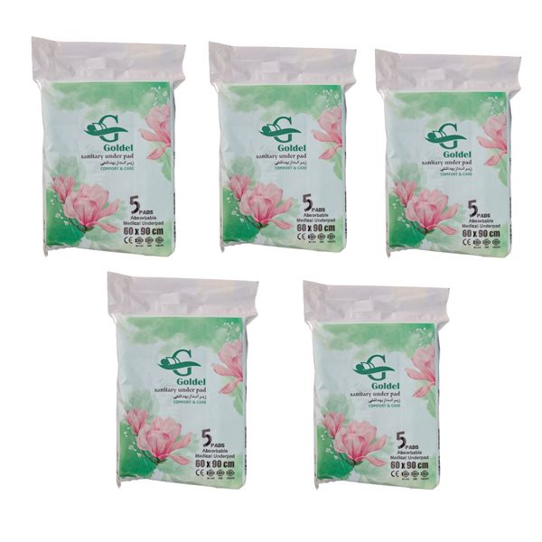 زیرانداز یکبار مصرف بهداشتی گلدل مدل a05 مجموعه 5 عددی
