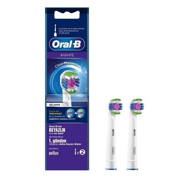 سری یدک مسواک برقی اورال بی مدل 3d white مجموعه 2 عددی