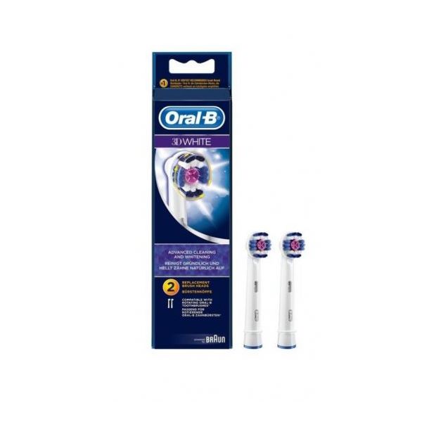 سری یدک مسواک برقی اورال بی مدل brush heads 3d white بسته 2 عددی