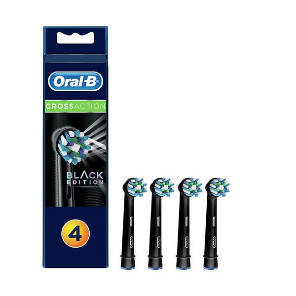 سری یدک مسواک برقی اورال بی مدل cross action black edition بسته 4 عددی