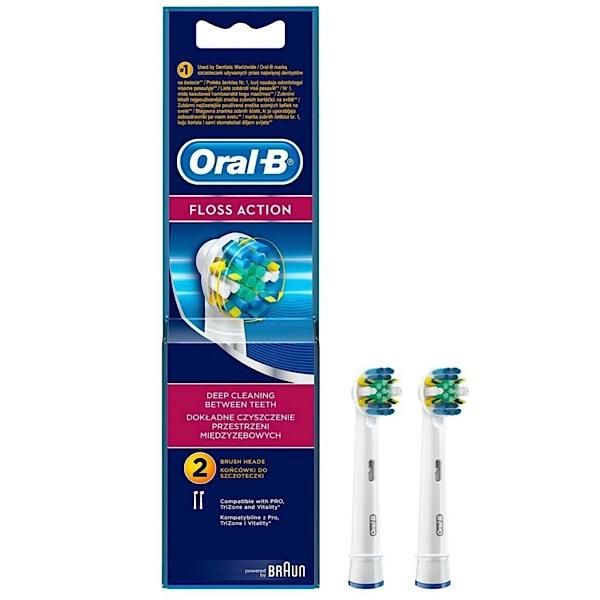 سری یدک مسواک برقی اورال بی مدل oral b floss action بسته 2 عددی