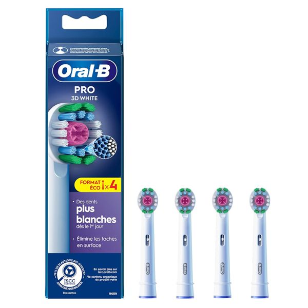 سری یدک مسواک برقی اورال بی مدل pro 3d white بسته 4 عددی