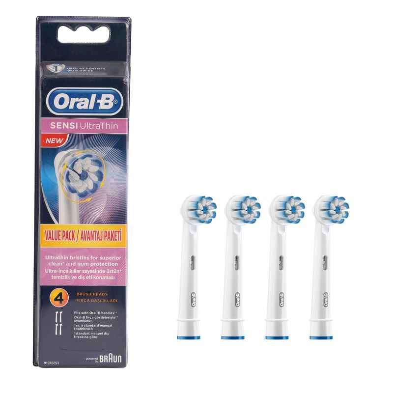 سری یدک مسواک برقی اورال بی مدل sensi ultrathin بسته 4 عددی