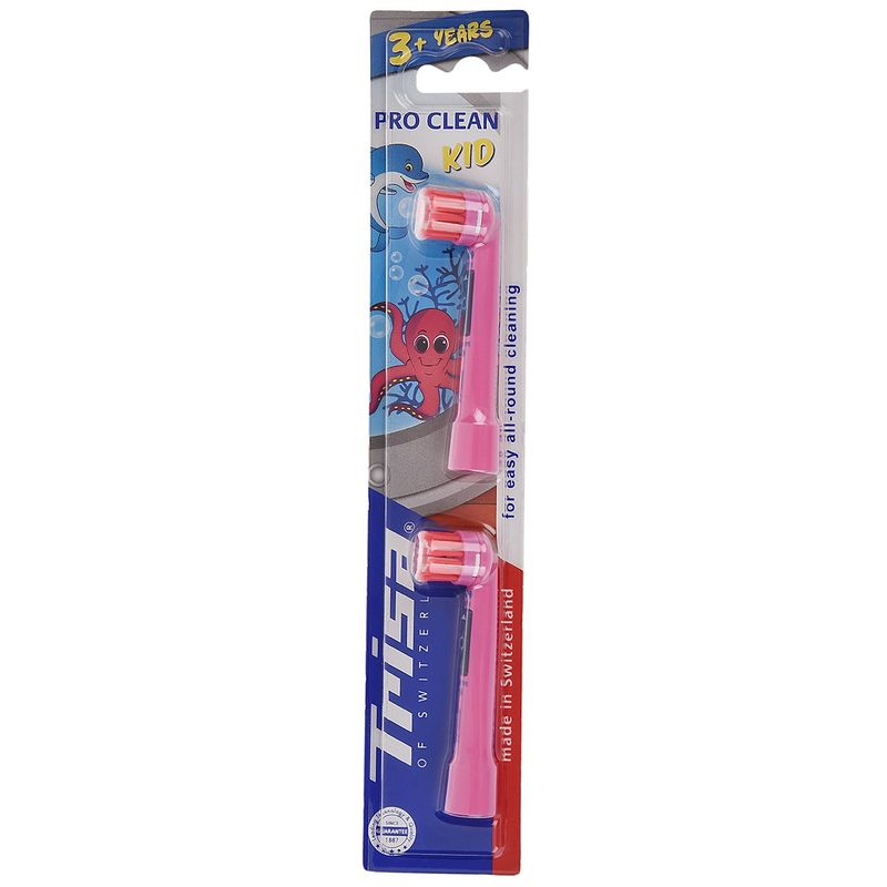 سری یدک مسواک برقی تریزا مدل trisa pro clean kid بسته 2 عددی