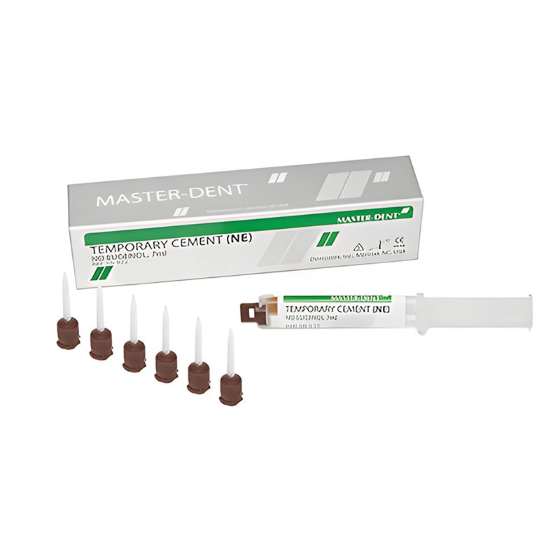 سمان موقت فاقد اژنول مستر دنت مدل temporary cement مقدار 8 گرم