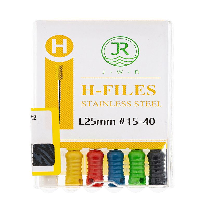 فایل دستی دندانپزشکی جی دبلیو آر مدل h سایز 15 40 بسته 6 عددی