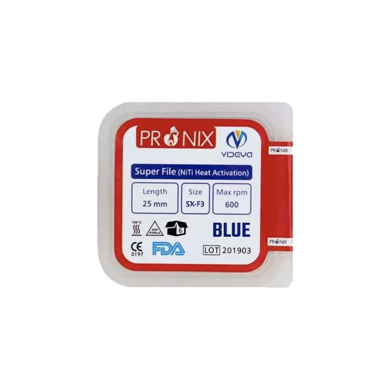 فایل روتاری دندانپزشکی پرونیکس مدل blue  sx f3 25mm بسته 6 عددی