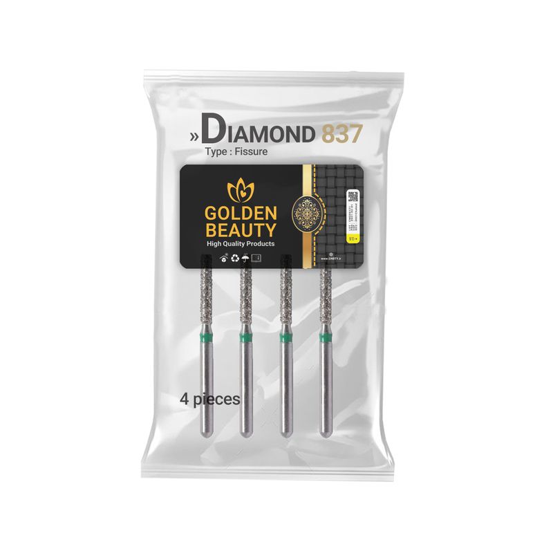فرز دندانپزشکی گلدن بیوتی مدل diamond fissure کد 737 بسته 4 عددی