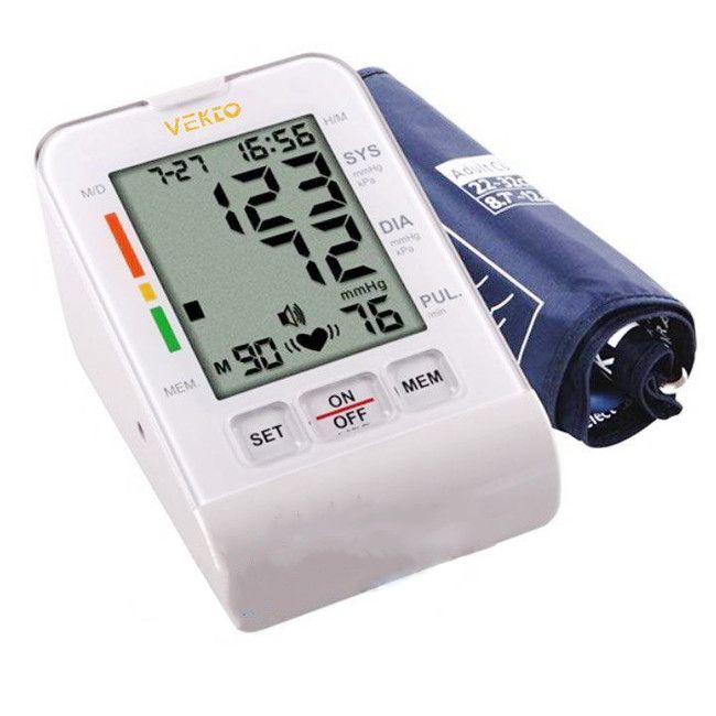 فشارسنج دیجیتال بازویی وکتو مدل pg 800b8s با صفحه نمایش بزرگ سخنگوی فارسی ذخیره 90 سری نتایج نمایش میانگین فشارخون طبقه‌بندی who و خاموشی خودکار