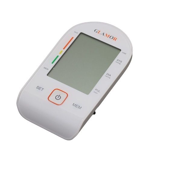 فشارسنج دیجیتال بازویی گلامور مدل pg 800b28 با صفحه نمایش بزرگ قابلیت سخنگو اندازه‌گیری ضربان قلب و تشخیص آریتمی دارای دو عدد کاف سایز 22 تا 44 سانتی‌متر حافظه 90 عددی و منبع تغذیه برق و باتری