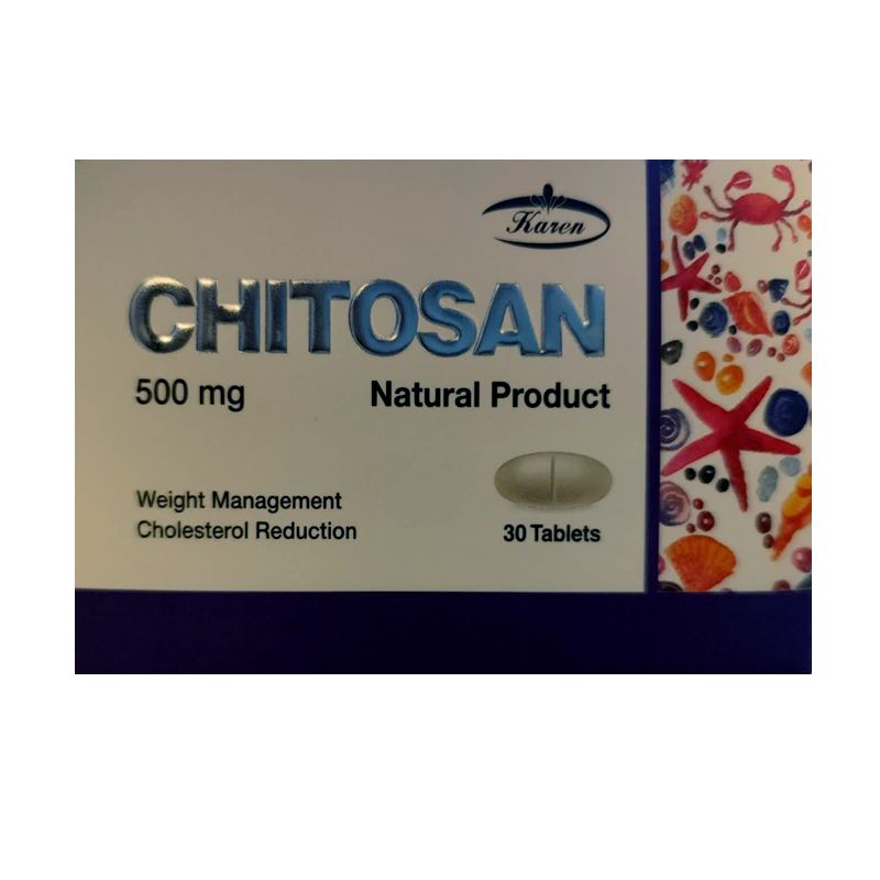 قرص کیتوزان کارن   500 میلی گرم بسته 30 عددی