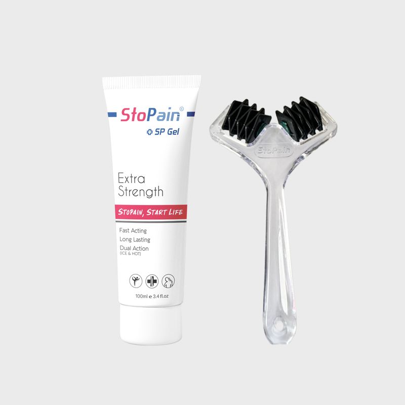ماساژور دستی استوپین مدل st104 به همراه کرم بدن استوپین مدل st101 حجم 100 میلی لیتر