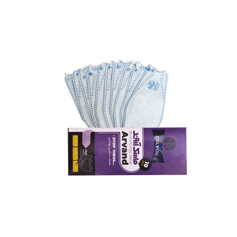 ماسک تنفسی اونلی یو مدل آروند wht blu 636 بسته 10 عددی