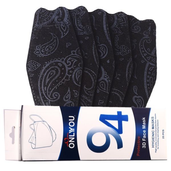ماسک تنفسی اونلی یود مدل سه بعدی kf94 ps بسته 25 عددی
