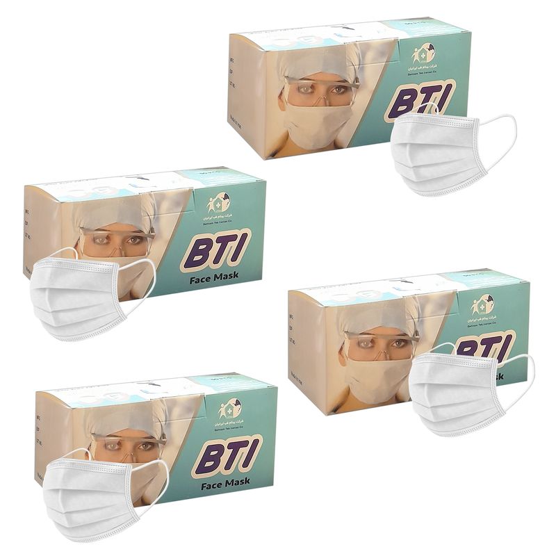 ماسک تنفسی بی ای آی 3 لایه مدل ma w 50 4 بسته 200 عددی