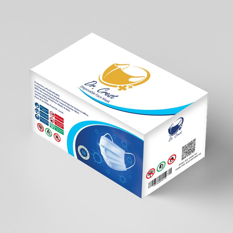 ماسک تنفسی دکتر کرست مدل dr c50 بسته 50 عددی