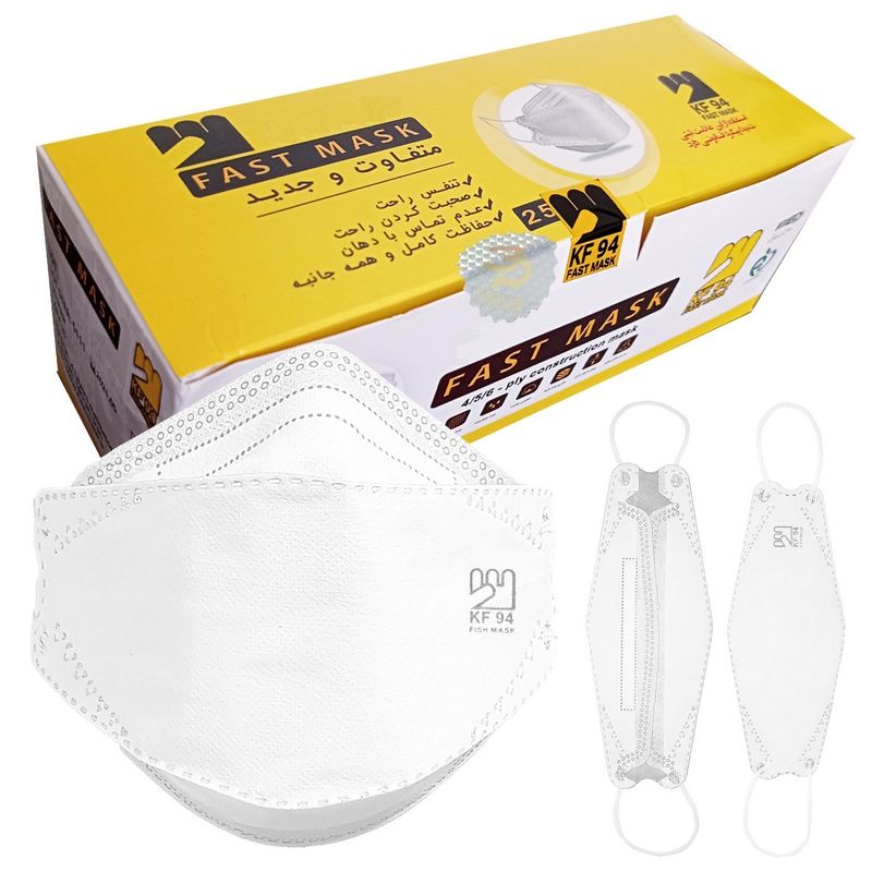 ماسک تنفسی سه بعدی 6 لایه مدل fast kf94 بسته 25 عددی