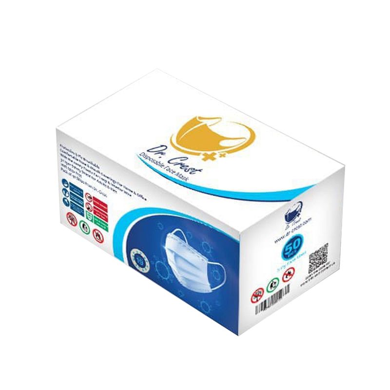 ماسک تنفسی سه لایه دکتر کرست مدل dr c50 بسته 50 عددی
