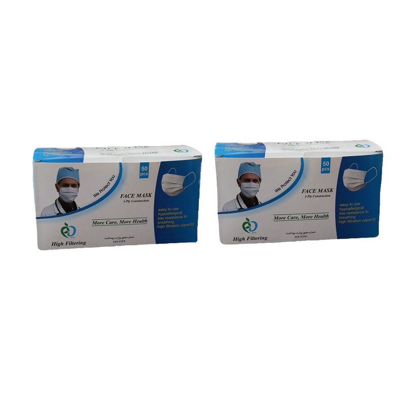 ماسک تنفسی مدل sm 992301 مجموعه 100 عددی