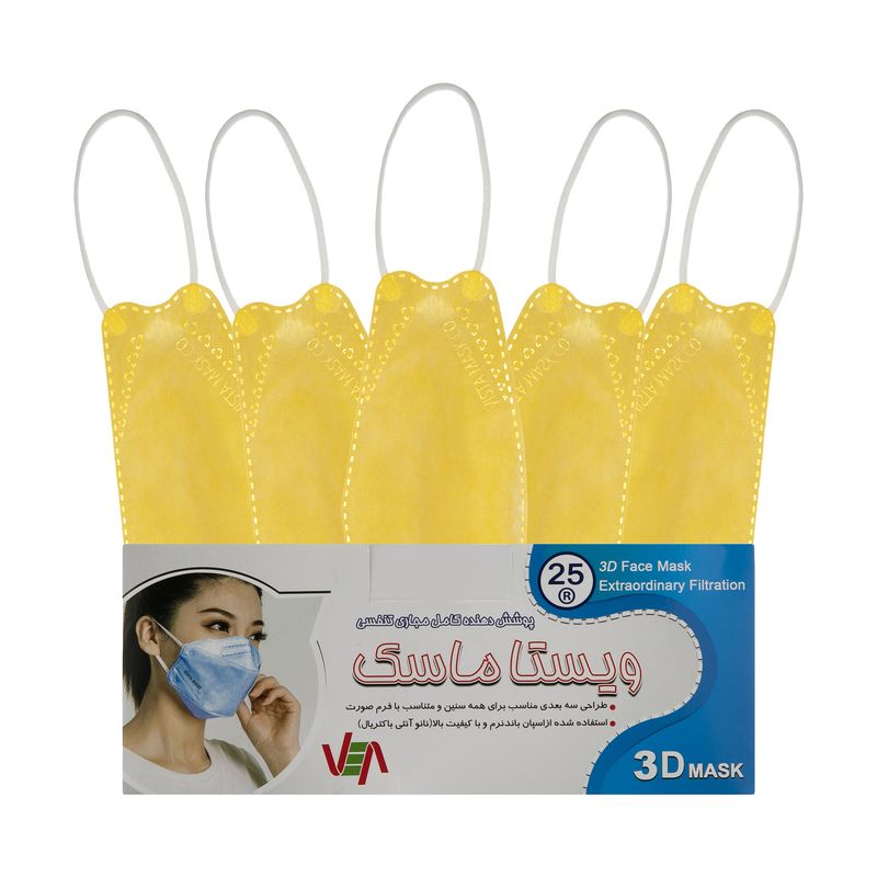 ماسک تنفسی ویستا ماسک مدل 3d کد 05 بسته 25 عددی