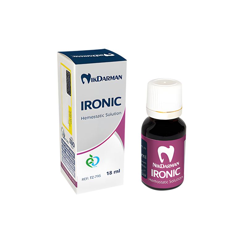 محلول انعقاد خون آیرونیک  نیک درمان ironic solution حجم 18 میلی لیتر