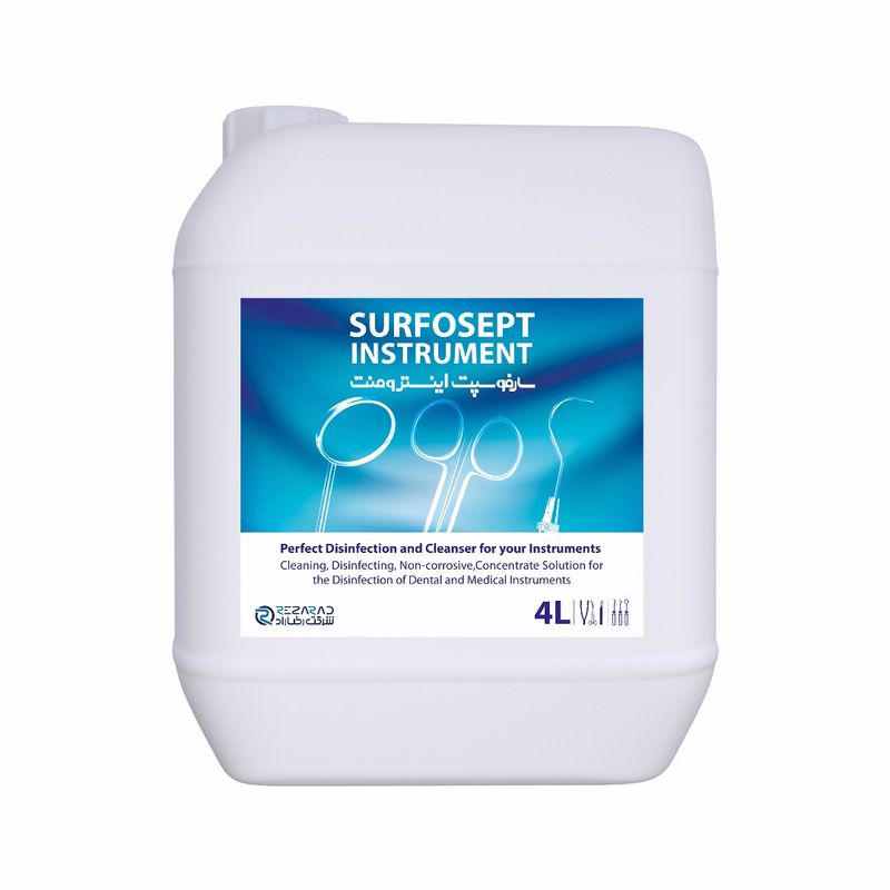 محلول ضد عفونی کننده تجهیزات بیمارستانی شرکت رضاراد مدل surfosept instrument حجم 4 لیتر بسته 2 عددی