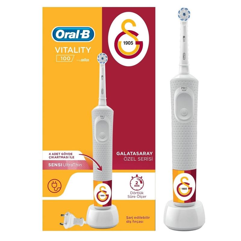 مسواک برقی اورال بی مدل vitality 100 sensi ultrathin galatasaray