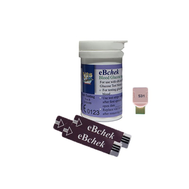 نوار تست قند خون ای بی چک مدل eb001 بسته 50 عددی