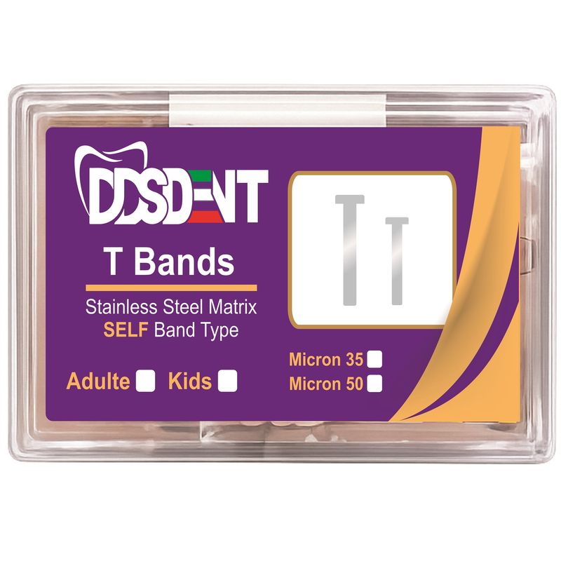 نوار ماتریکس دندانپزشکی دی دی اس دنت مدل t band بسته 50 عددی
