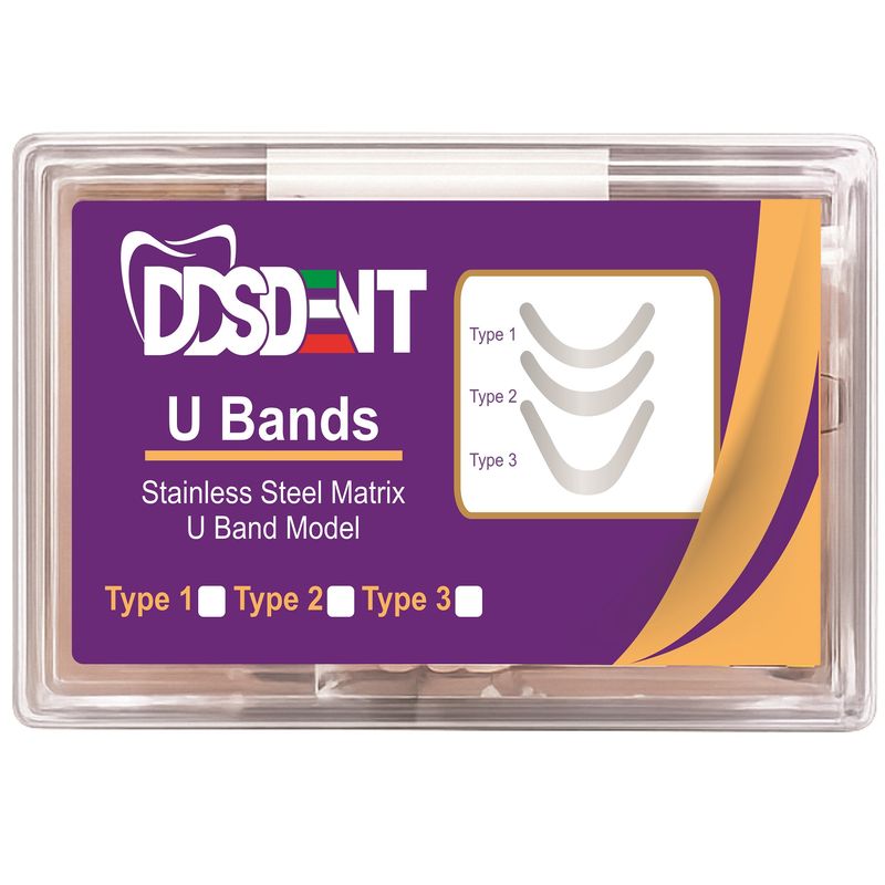 نوار ماتریکس دندانپزشکی دی دی اس دنت مدل u band بسته 50 عددی