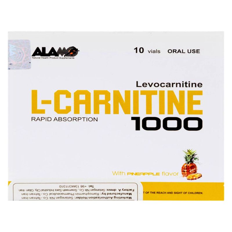 ویال خوراکی ال کارنیتین 1000 آناناس آلامو بسته 10 عددی
