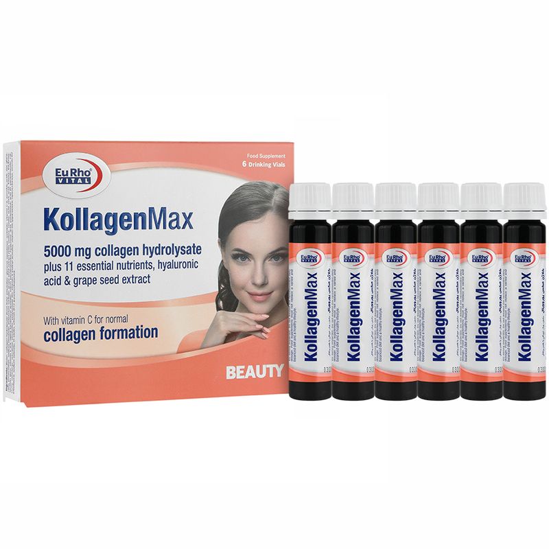 ویال خوراکی کلاژن مکس یوروویتال بسته 6 عددی