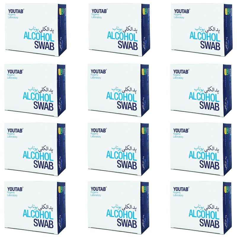پد الکلی یوتاب مدل antiseptic 12 مجموعه 12 عددی