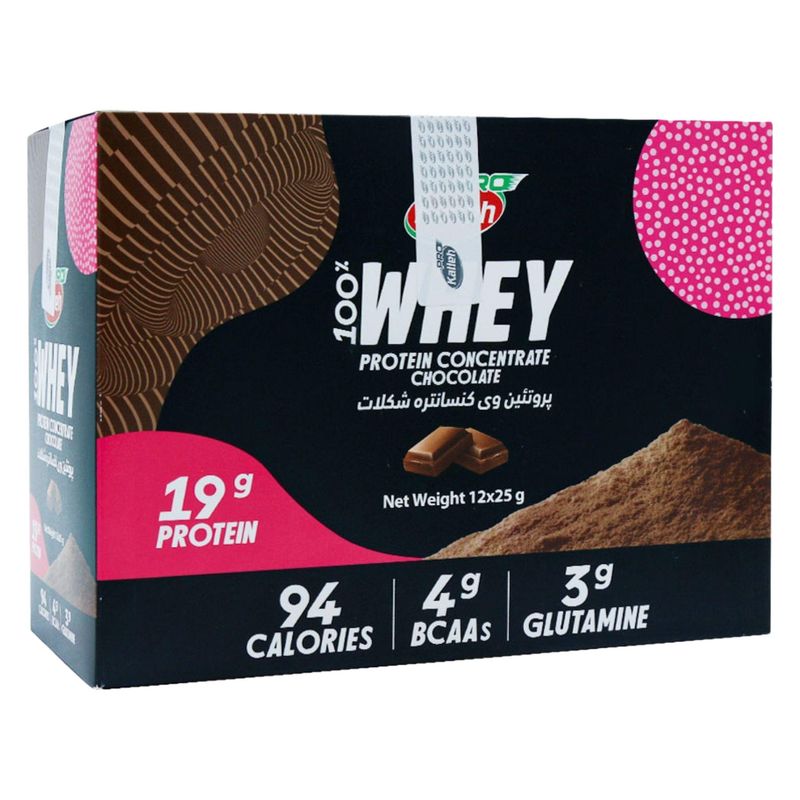پروتئین وی با طعم شکلات کاله پرو   25 گرم بسته 12 عددی