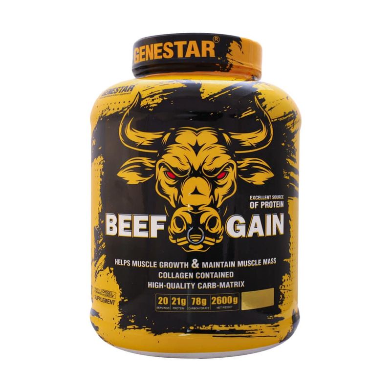 پودر بیف گین با طعم بیسکوئیت وانیلی ژن استار 2600 گرم