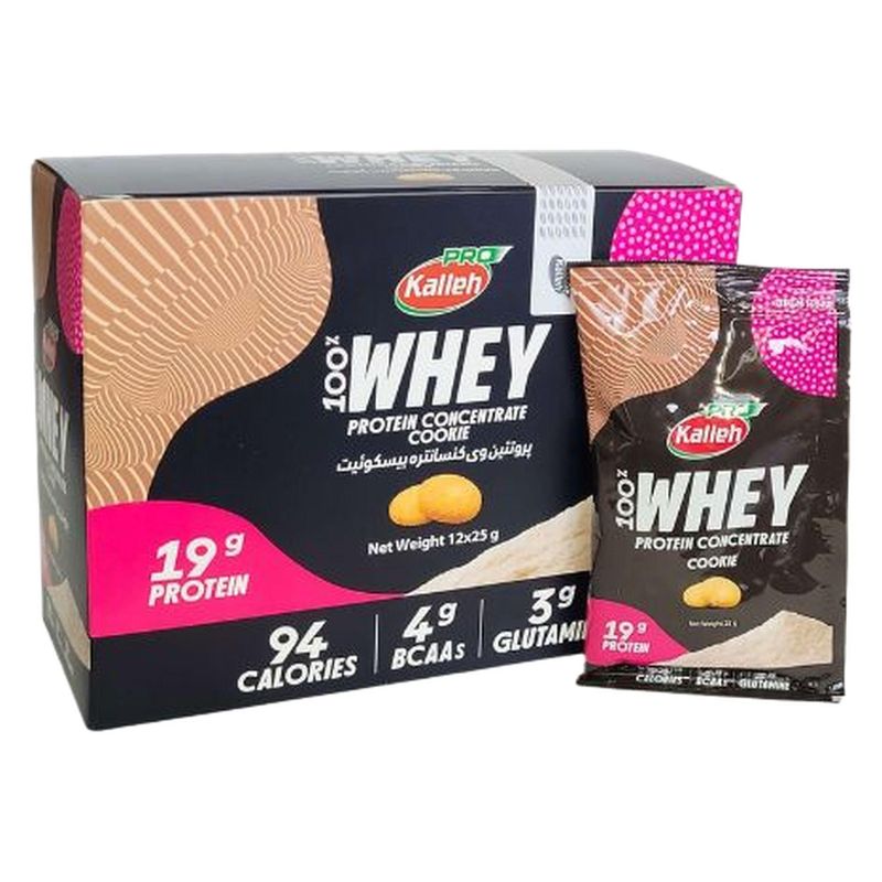 پودر پروتئین وی با طعم بیسکوئیت کاله پرو   25 گرم بسته 12 عددی