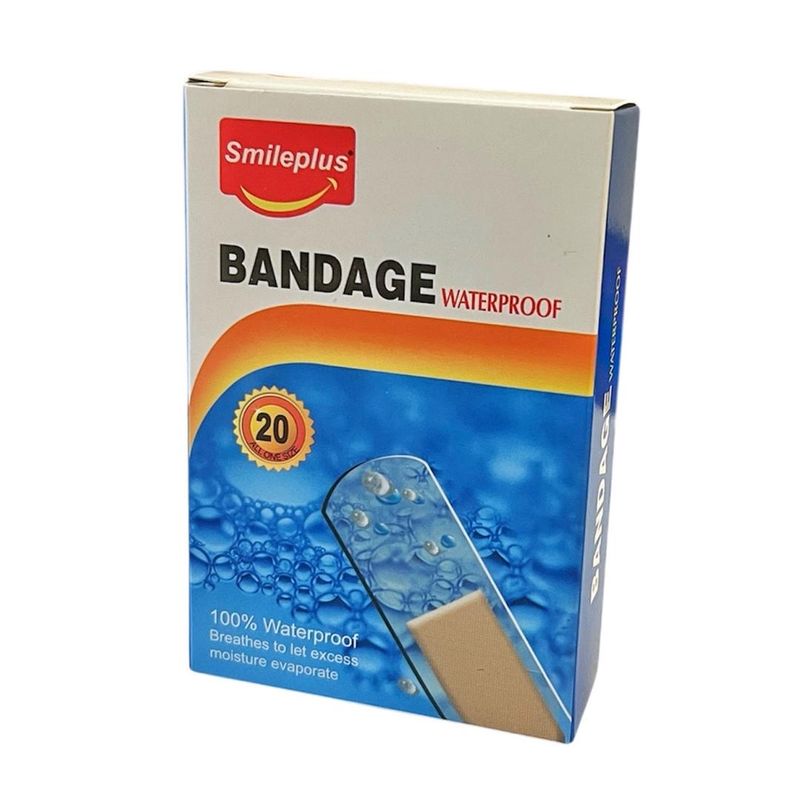 چسب زخم اسمایل پلاس مدل waterproof کد 8320 بسته 20 عددی