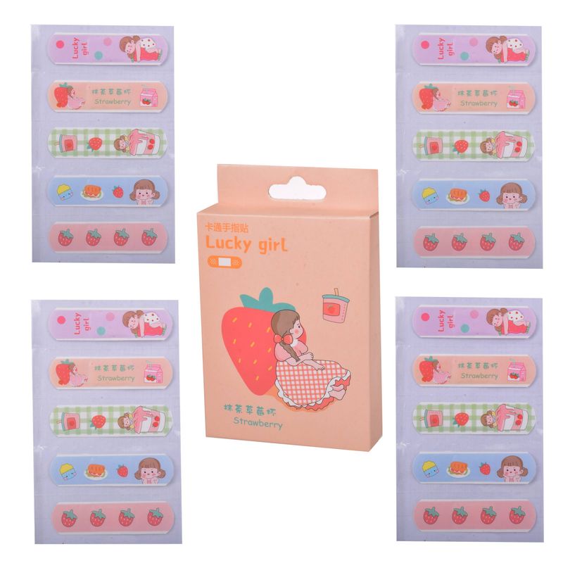 چسب زخم لاکی گرل مدل strawberry بسته 20 عددی