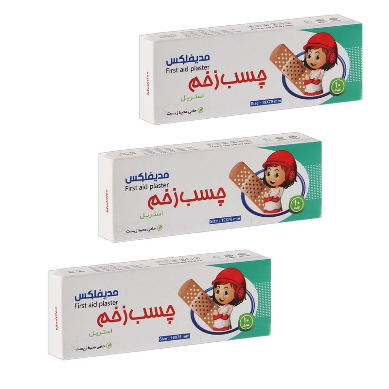 چسب زخم مدیفلکس مدل aid b03 سه بسته 10 عددی