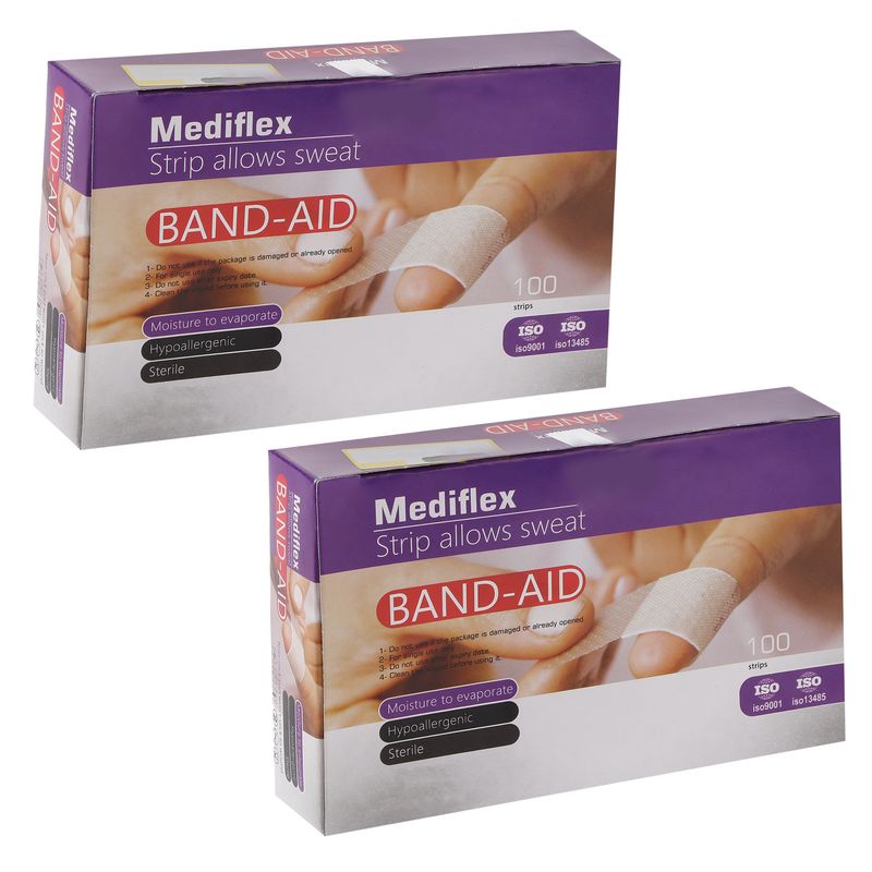 چسب زخم مدیفلکس مدل aid02 دو بسته 100 عددی