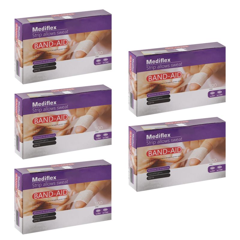چسب زخم مدیفلکس مدل band aid05 پنج بسته 100 عددی