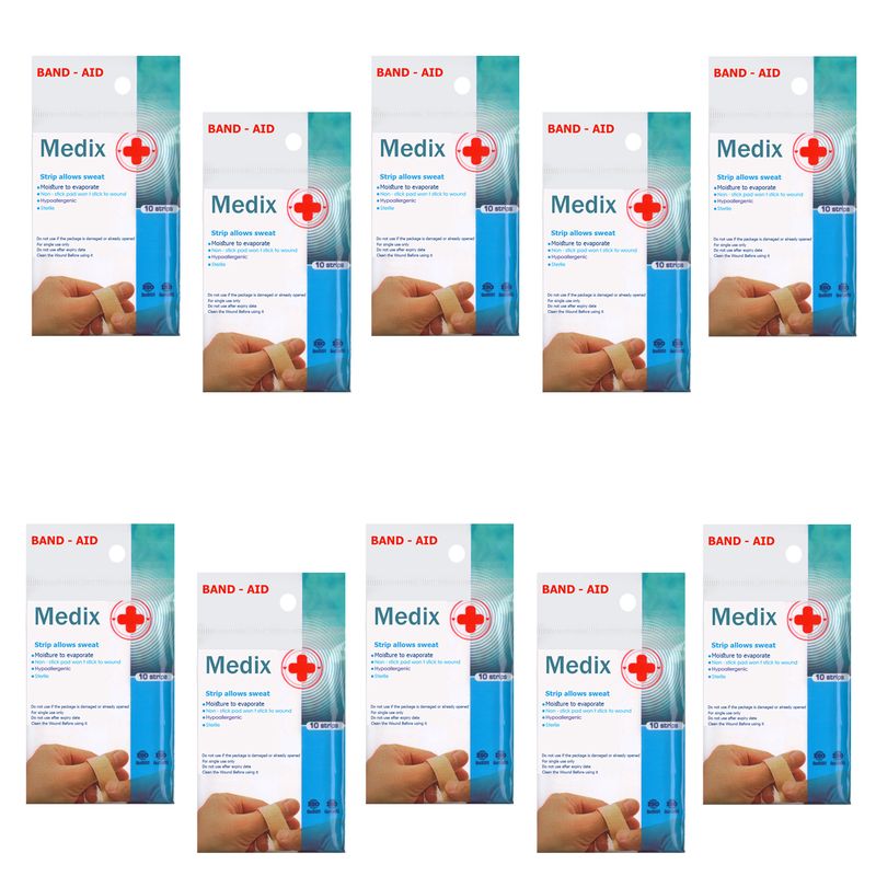 چسب زخم مدیکس مدل hypoallergic مجموعه 10 عددی