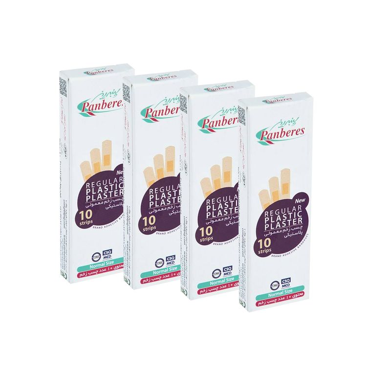 چسب زخم پنبه ریز مدل regular plastic مجموعه 4 عددی