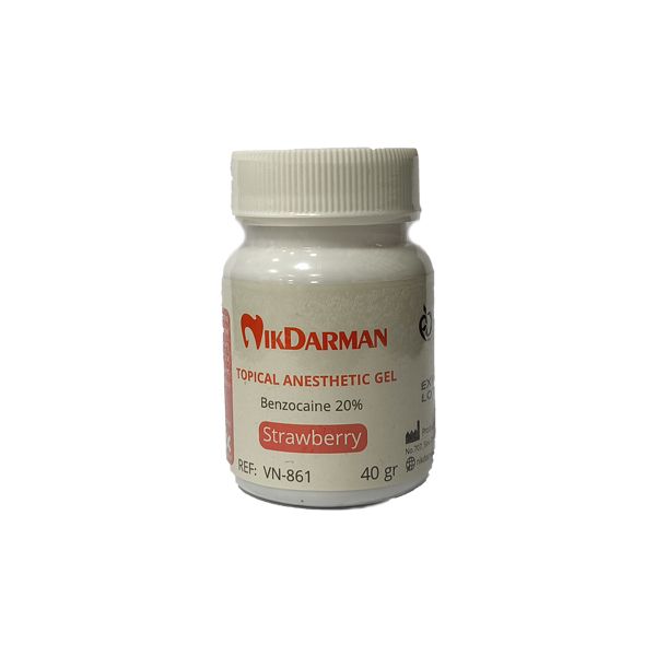 ژل بی حسی دندانپزشکی نیک درمان مدل topical anesthetic وزن 40 گرم
