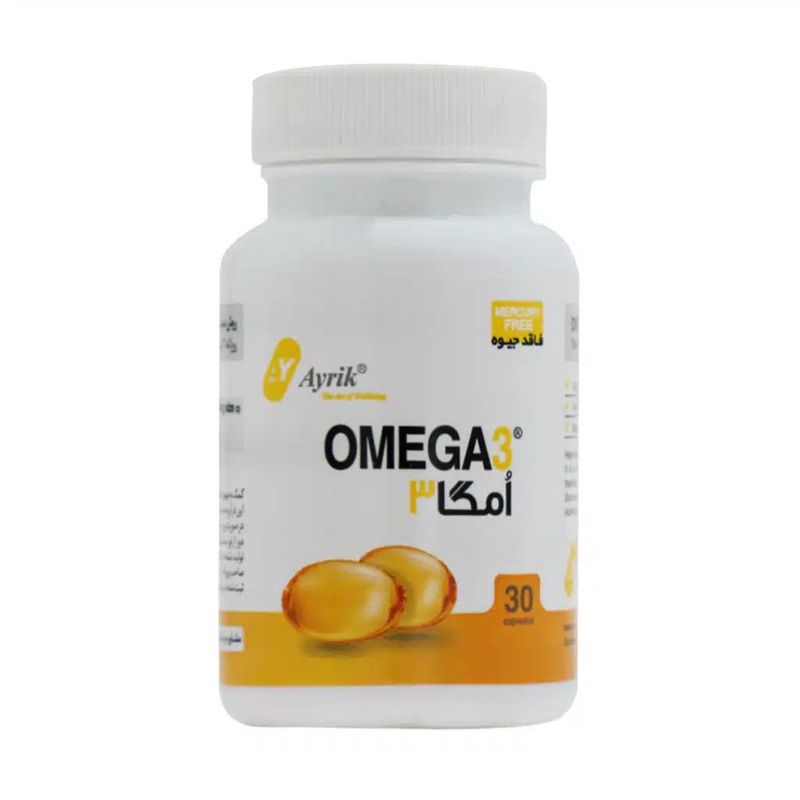 کپسول امگا3 فاقد جیوه 1000 میلی گرم آیریک بسته 30 عددی