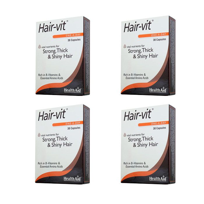کپسول تقویت مو هلث اید hair vit بسته 120 عددی حاوی ویتامین‌های گروه b و آمینو اسیدهای ضروری مناسب استحکام ضخامت و درخشندگی مو مصرف روزانه یک عدد